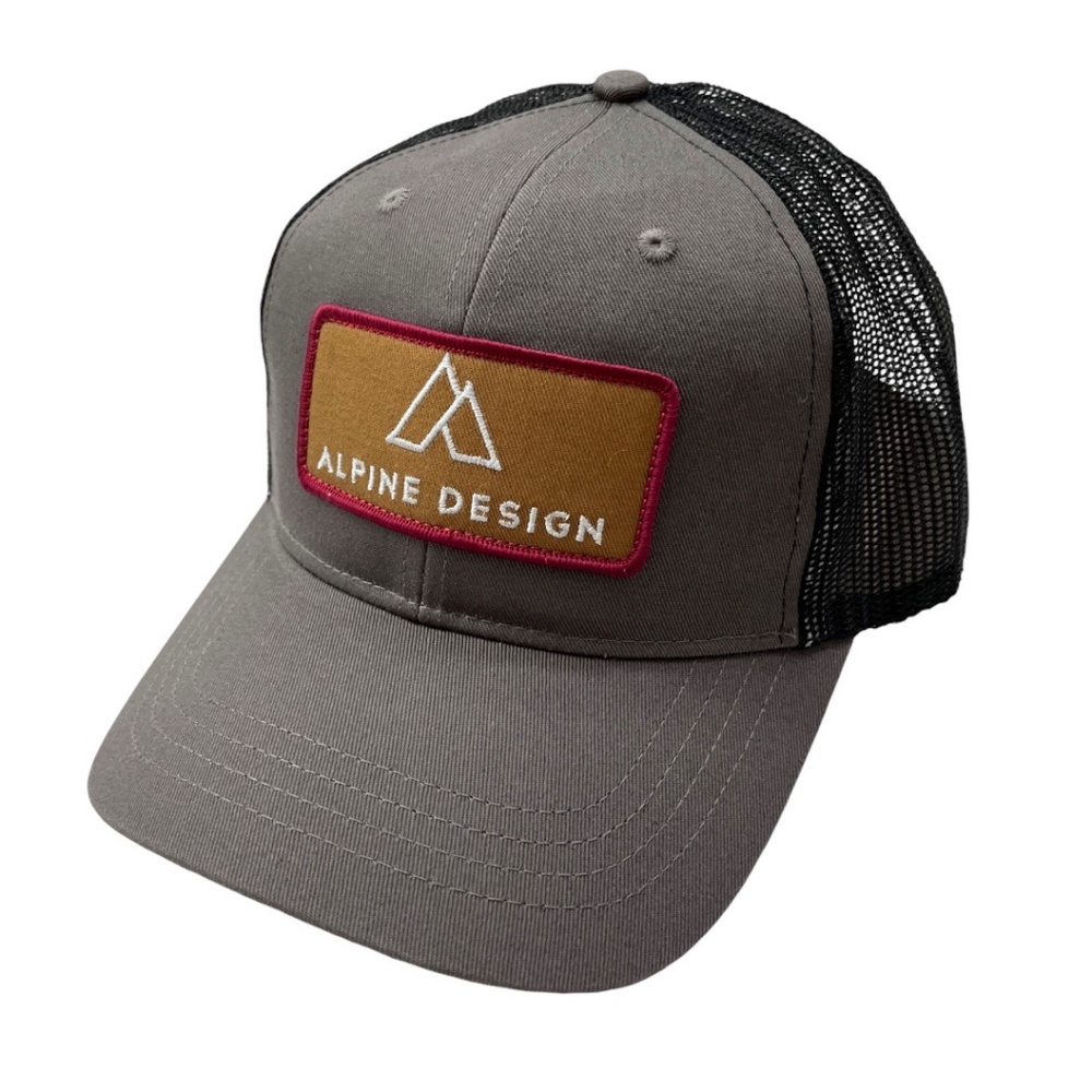 NWOT Alpine Design Logo Patch Mesh Trucker Hat